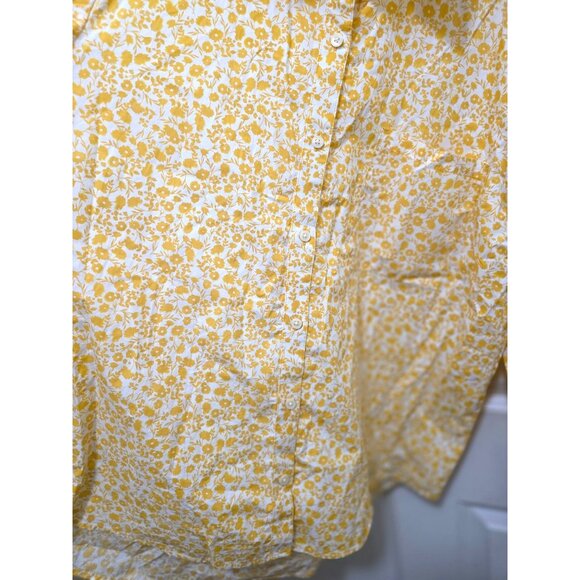 Style & Co Women's Plus Size Yellow Floral Long Sleeve Button Down Shirt Size XX - Picture 6 of 9